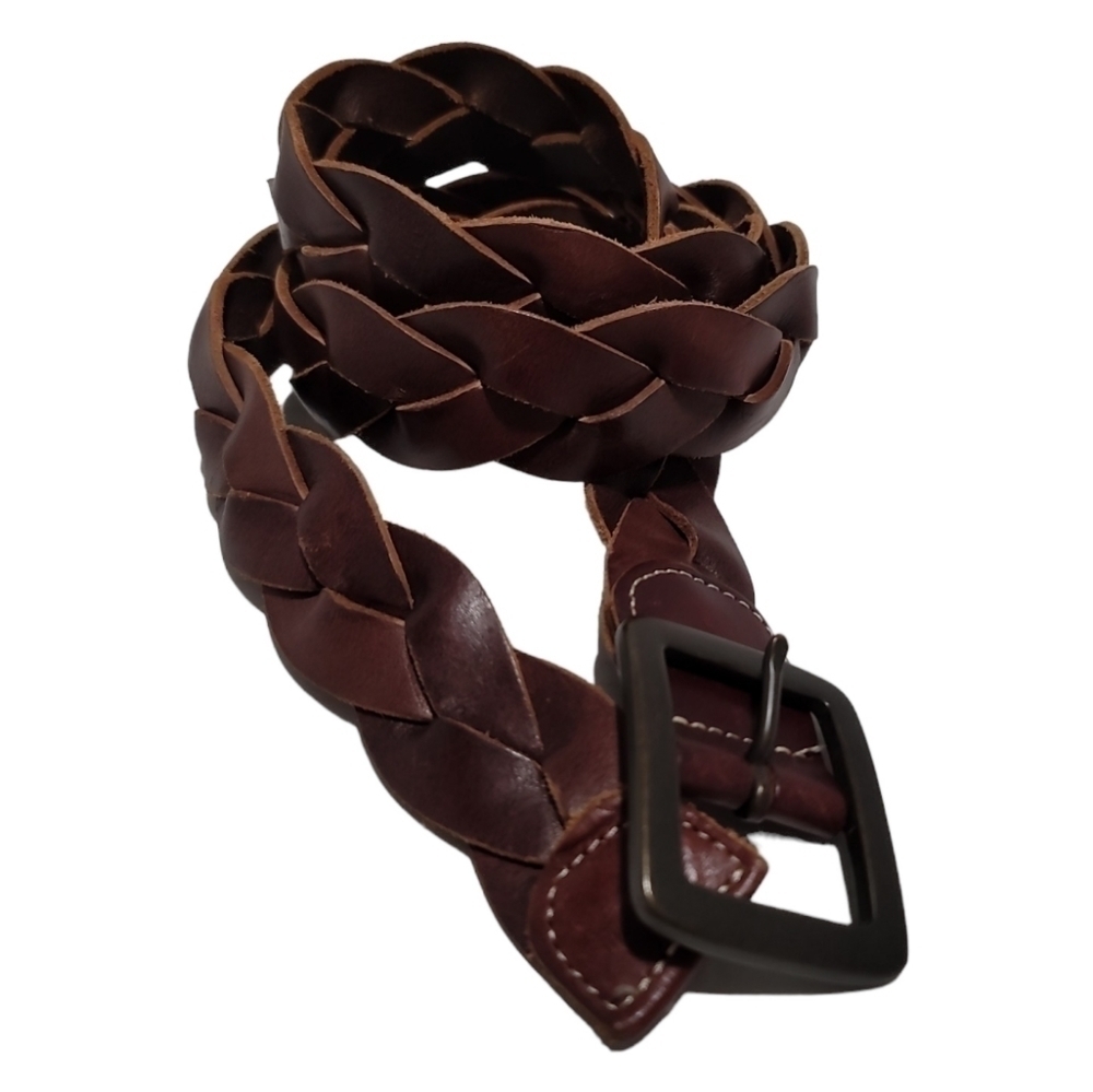 Lucky Brand Men's Woven Braided Leather Belt in Brown 40/42